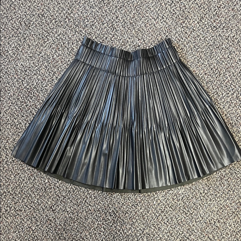 7 For All Mankind Shiny Black A-Line Skirt